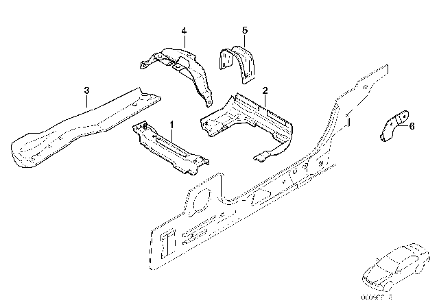 2004 BMW Z4 Rear Floor Parts Diagram