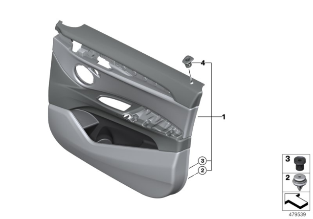 2018 BMW X1 Door Trim Panel, Front Right Diagram for 51417458622