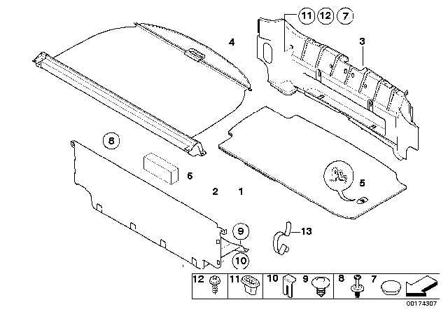 2008 BMW Z4 M Trim Panel, Bulkhead Diagram for 51473448389