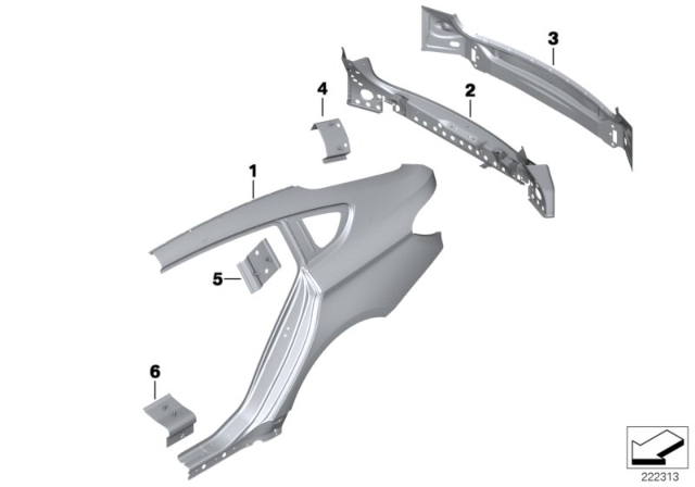 2015 BMW 550i GT Side Panel / Tail Trim Diagram