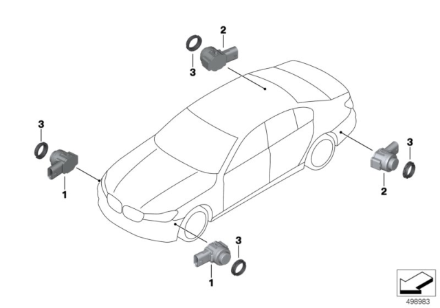 2020 BMW 745e xDrive Ultrasonic Sensor Pma Diagram