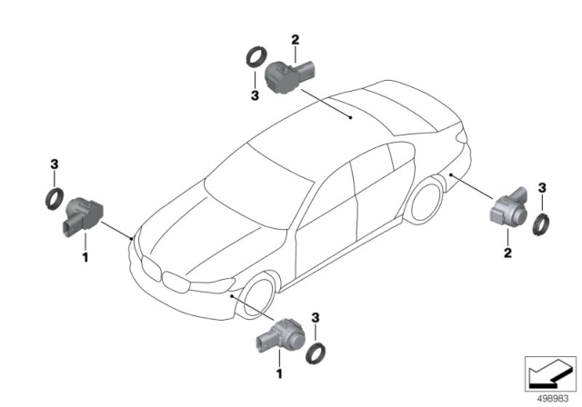 2020 BMW 750i xDrive ULTRASONIC SENSOR, BERNINA G Diagram for 66209472220