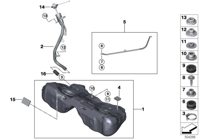 2019 BMW M850i xDrive Fuel Tank Mounting Parts Diagram