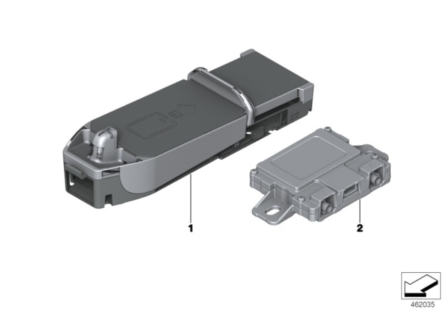 2020 BMW i8 Separate Component Telephony Wireless Charging Diagram