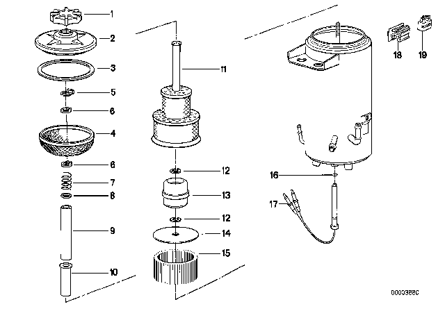 1988 BMW 735i Oil Carrier Levelling Device / Single Parts Diagram 1
