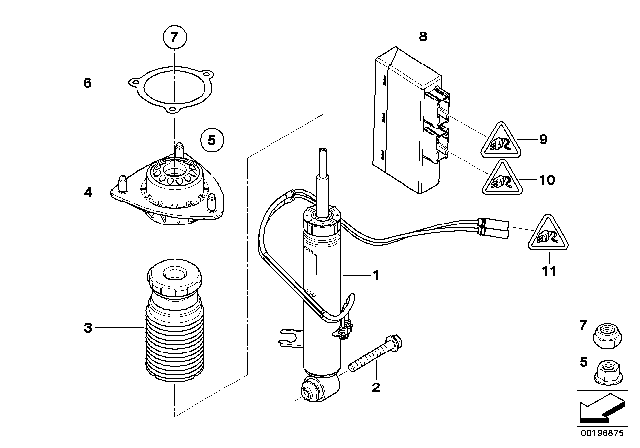 2013 BMW X6 M Spring Strut, Rear Diagram