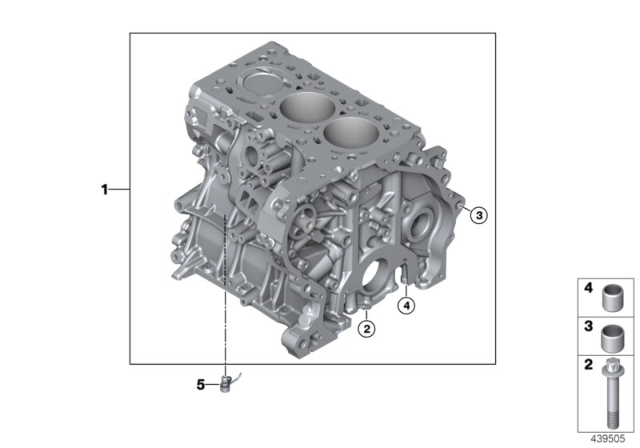 2019 BMW i8 Engine Block & Mounting Parts Diagram 1