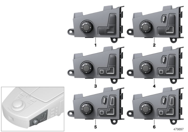 2003 BMW 745Li Seat Adjustment Switch Diagram 1