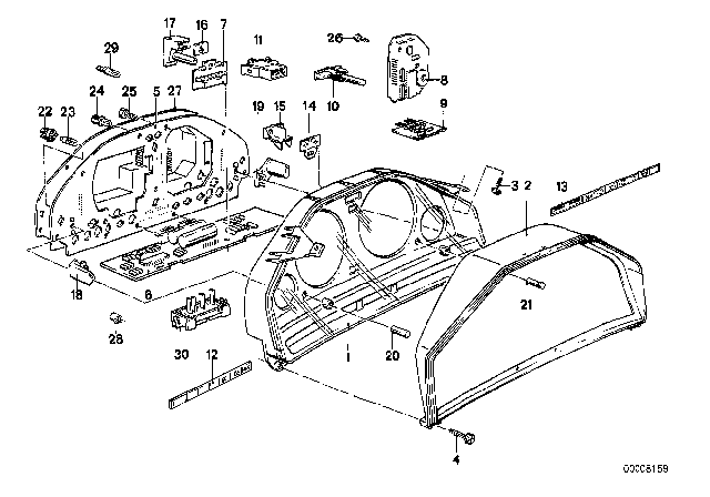 1985 BMW 318i Instruments Combination - Single Components Diagram