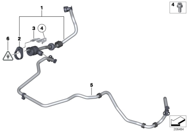 2010 BMW 760Li Fuel Tank Breather Line Diagram for 13907578297