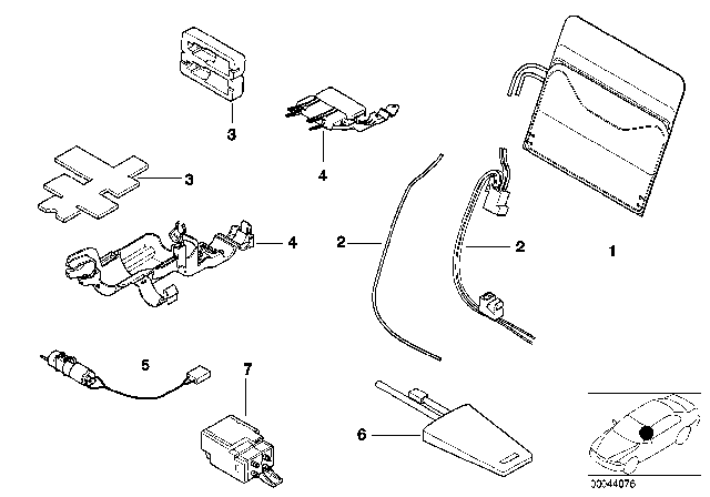 2002 BMW 540i Seat, Front, Lumbar Diagram