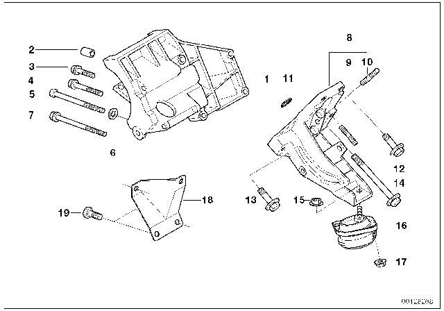 1995 BMW 740iL Engine Suspension Diagram