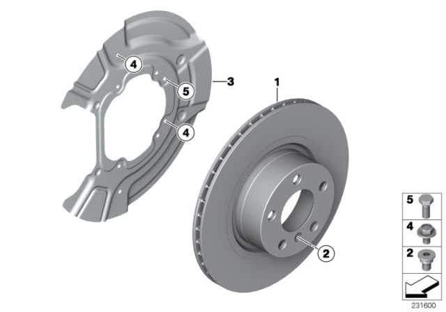 2015 BMW X4 Rear Wheel Brake / Brake Disc Diagram