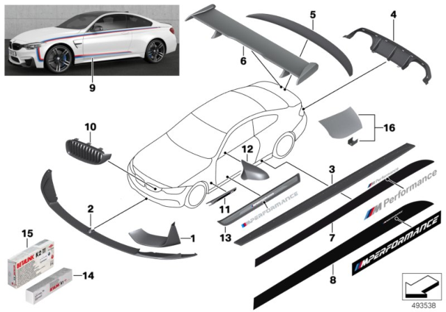 2016 BMW M4 M Performance Accessories Diagram