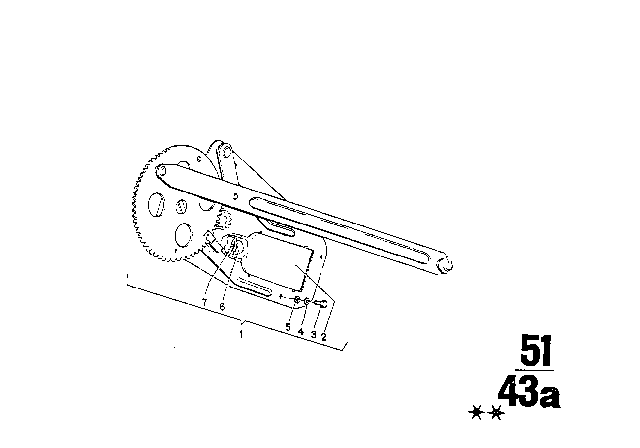 1973 BMW 3.0S Door Window Lifting Mechanism Diagram 3