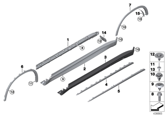 2015 BMW X5 Cover Door Sill / Wheel Arch Diagram 2