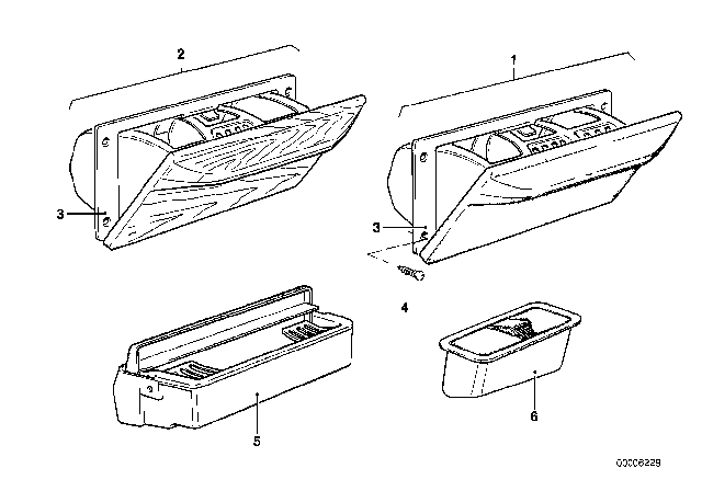 1978 BMW 733i Ashtray Front Diagram for 51161870098