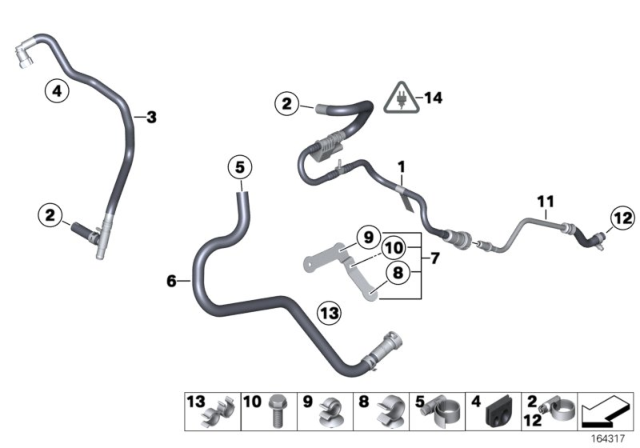 2016 BMW X3 Fuel Pipes / Mounting Parts Diagram