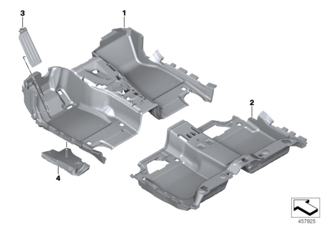 2018 BMW 740i Floor Covering Diagram