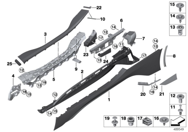 2016 BMW i8 Retain.Strip,Side Sill,Middle Rear Right Diagram for 51777336374