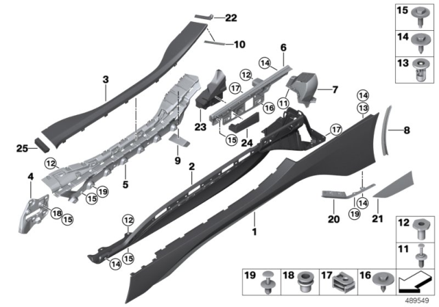 2016 BMW i8 Moulded Part For Entrance Rear Left Diagram for 51777428971