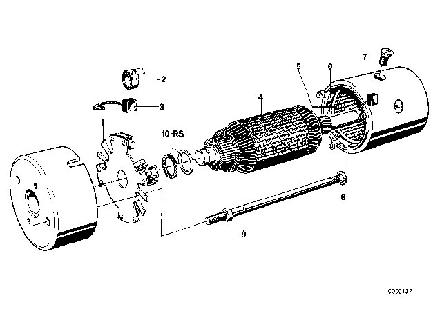 1979 BMW 320i Starter Parts Diagram 1