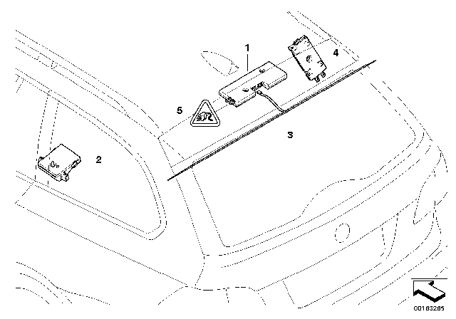 2006 BMW 325xi Antenna Amplifier, Diversity Diagram for 65206934848