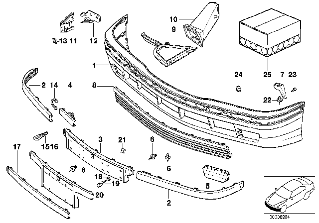 1997 BMW 318i Trim Panel, Front Diagram 2