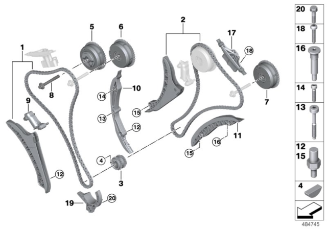 2020 BMW M760i xDrive Camshaft Inlet Adjustment Unit Diagram for 11367598001