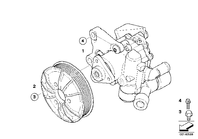 2008 BMW 528i Power Steering Pump Diagram 1