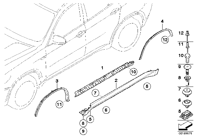 2014 BMW X6 Cover Door Sill / Wheel Arch Diagram