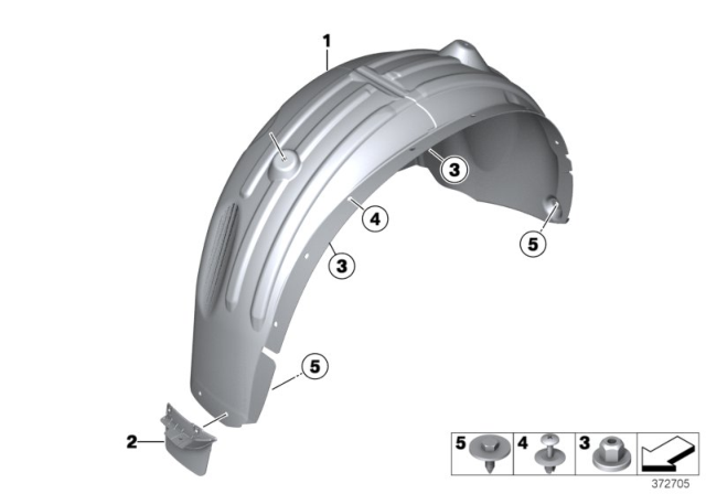 2015 BMW X3 Wheel Arch Trim Diagram 2