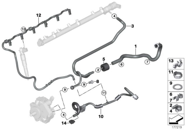 2013 BMW X5 Fuel Return Line Diagram for 13537796060