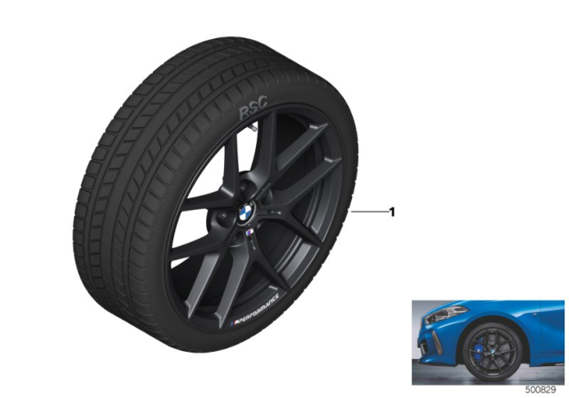 2020 BMW M235i xDrive Gran Coupe Winter Wheel With Tire M Y-Spoke Diagram 1