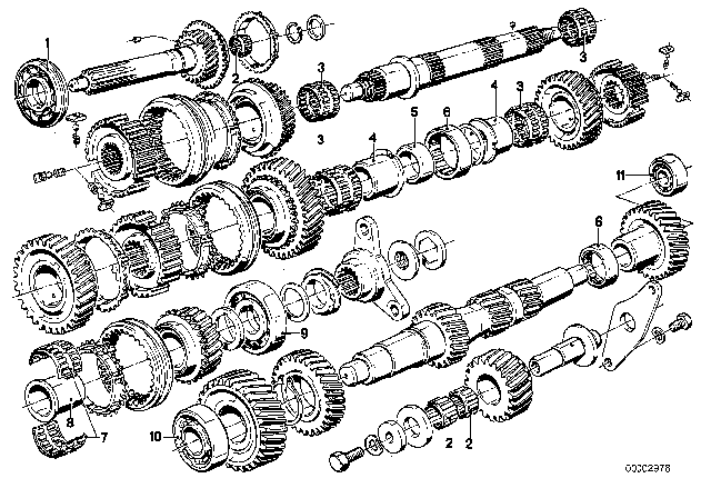 1979 BMW 733i Gear Wheel Set Parts / R.Bearing (Getrag 265/6) Diagram