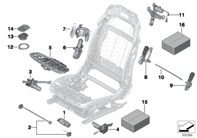 2016 BMW X5 Seat, Front, Electrical System & Drives Diagram