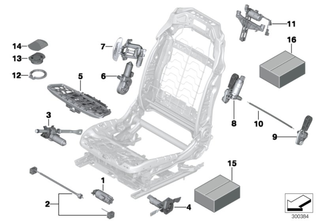 2015 BMW X5 M Drive, Seat Height Adjustment Right Diagram for 52107314222