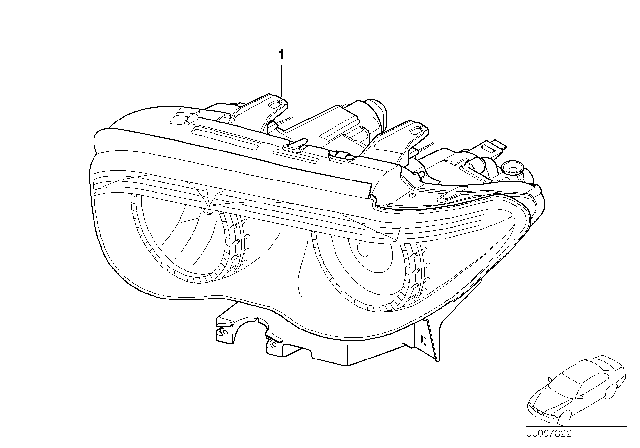 2005 BMW 760i Headlight Diagram 1