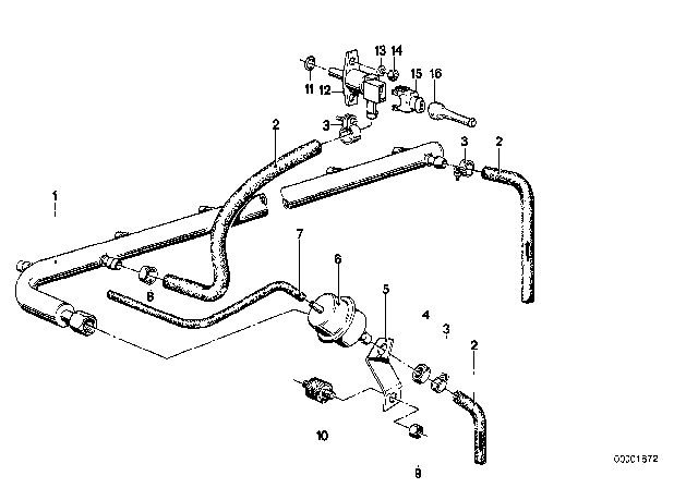 1983 BMW 733i Fuel Injection System Diagram