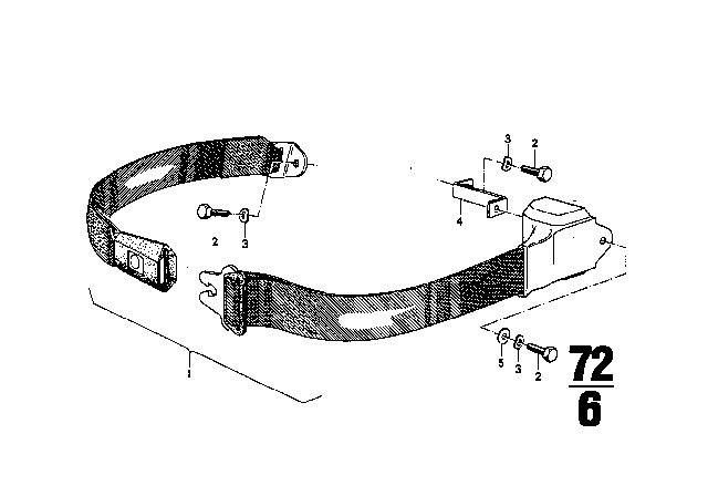 1973 BMW 3.0CS Seatbelts Diagram 3