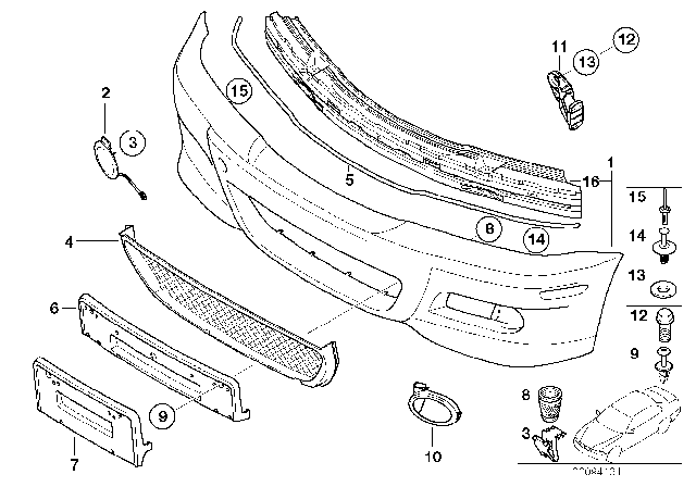 2006 BMW M3 M Trim Panel, Front Diagram 1