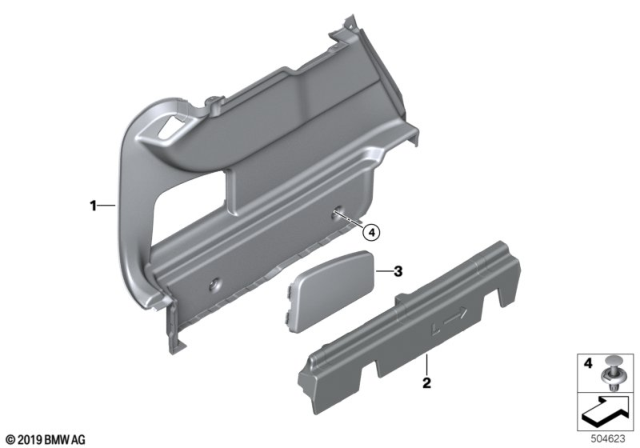 2020 BMW 228i xDrive Gran Coupe Trunk Trim Panel Diagram 2