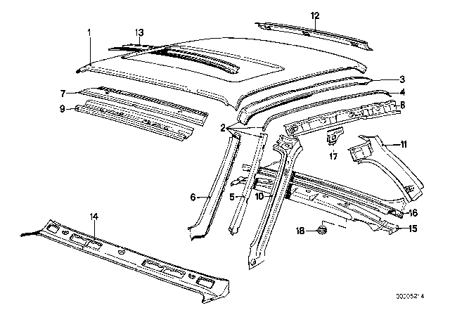 1989 BMW 325ix Rear Window Frame Right Diagram for 41321913784