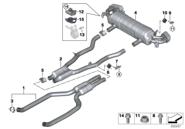 2020 BMW M550i xDrive Front Silencer Diagram for 18308663574