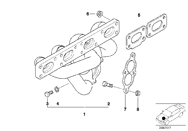 1998 BMW 318is Exhaust Manifold Diagram 2