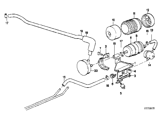 1986 BMW 325e Fuel Pump Diagram