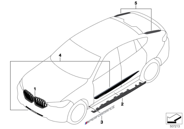2020 BMW X6 M Performance Parts Diagram 2