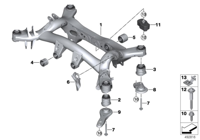 2020 BMW Z4 RUBBER MOUNTING FRONT Diagram for 33316876239