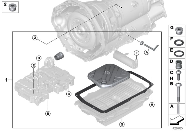 2020 BMW M8 Selector Lever (GA8HP76X) Diagram