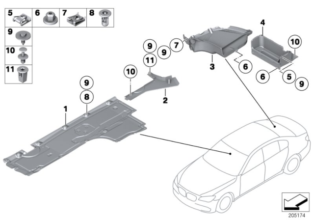 2012 BMW 750Li Covering Tank, Left Diagram for 51757185135